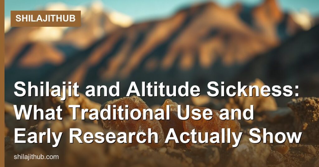 Shilajit and Altitude Sickness: What Traditional Use and Early Research Actually Show - ShilajitHub